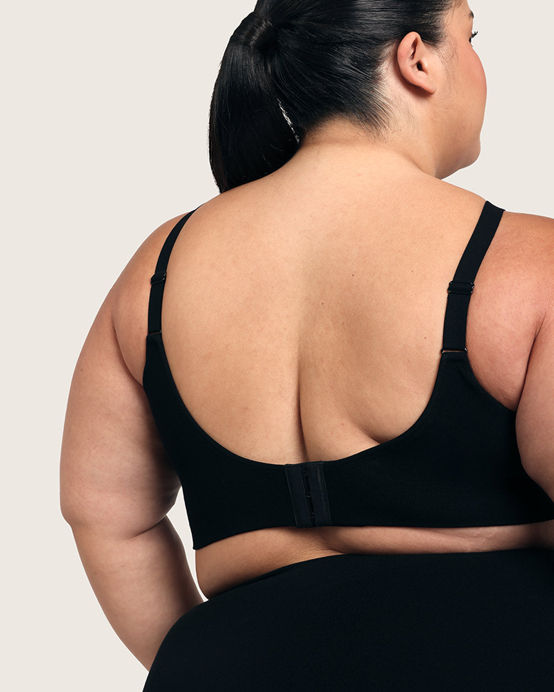 Wireless Low Back Bra - Black