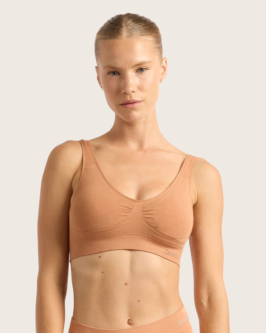 Seamfree Padded Crop Bra - Dune
