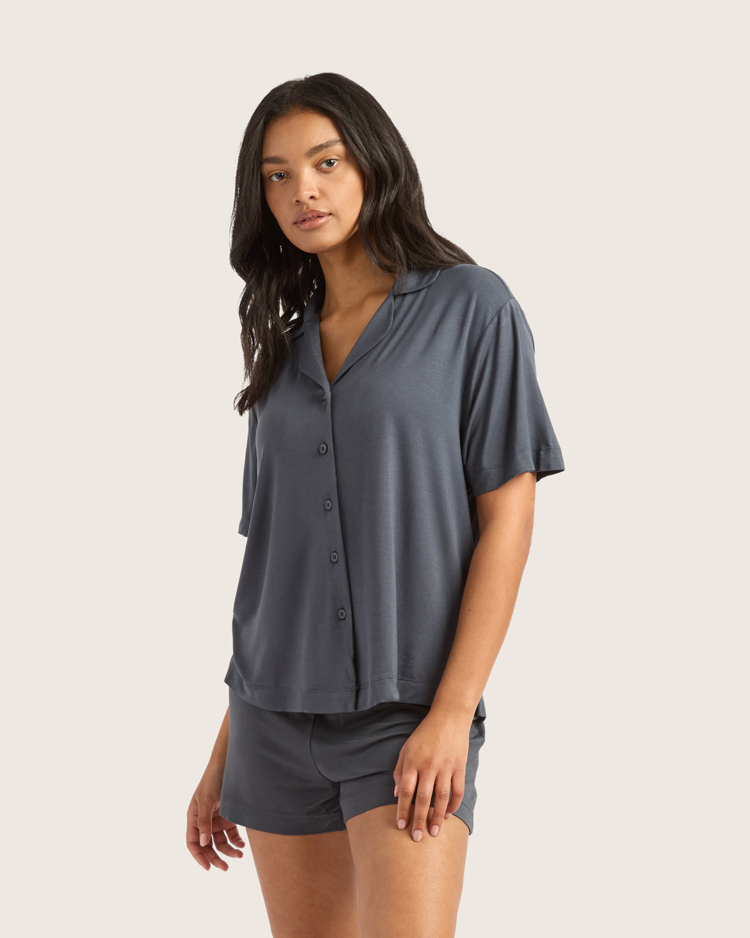 Goodnight Short Sleeve Sleep Shirt - Storm