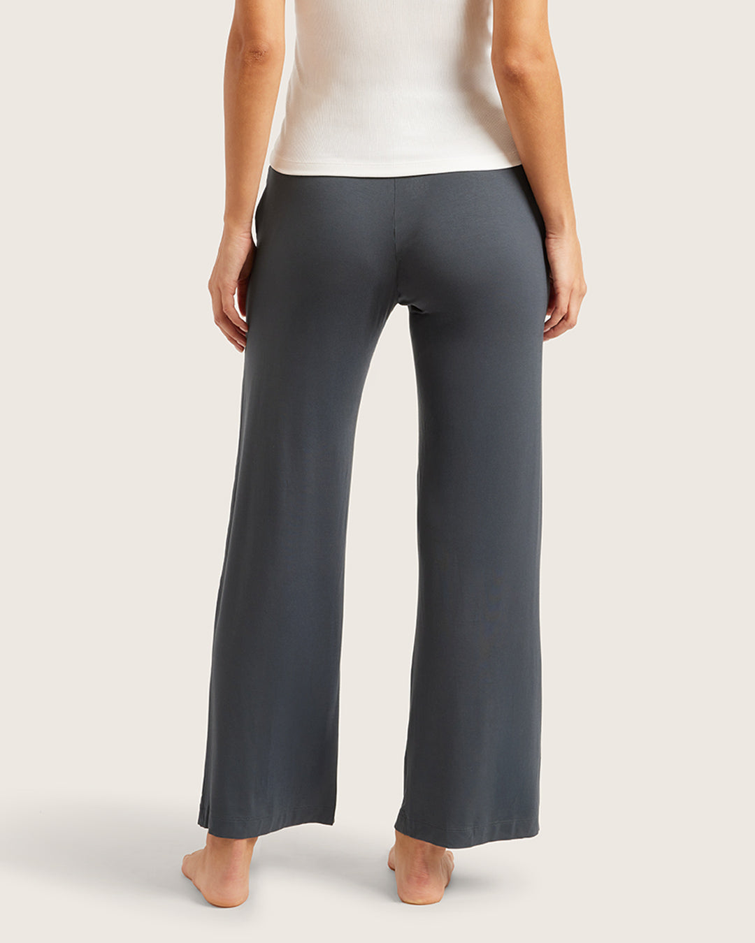 Wzmxtv High Waist Drawstring Wide Leg Pants For Women Lounge Trendy Solid Palazzo Pants Office Formal Trousers With Pockets, Cyan (1), S
