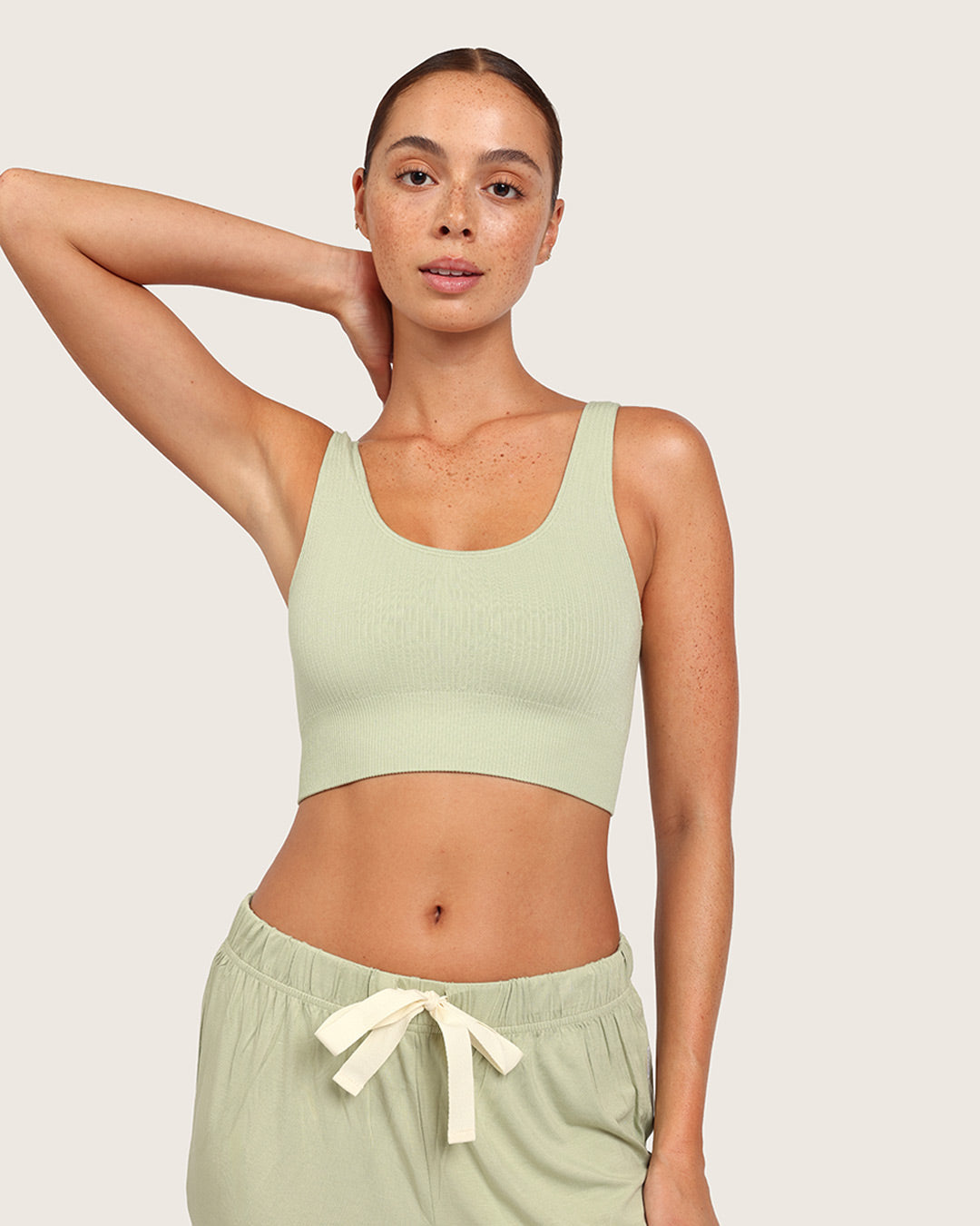 Ribbed Seamfree Crop-Sage
