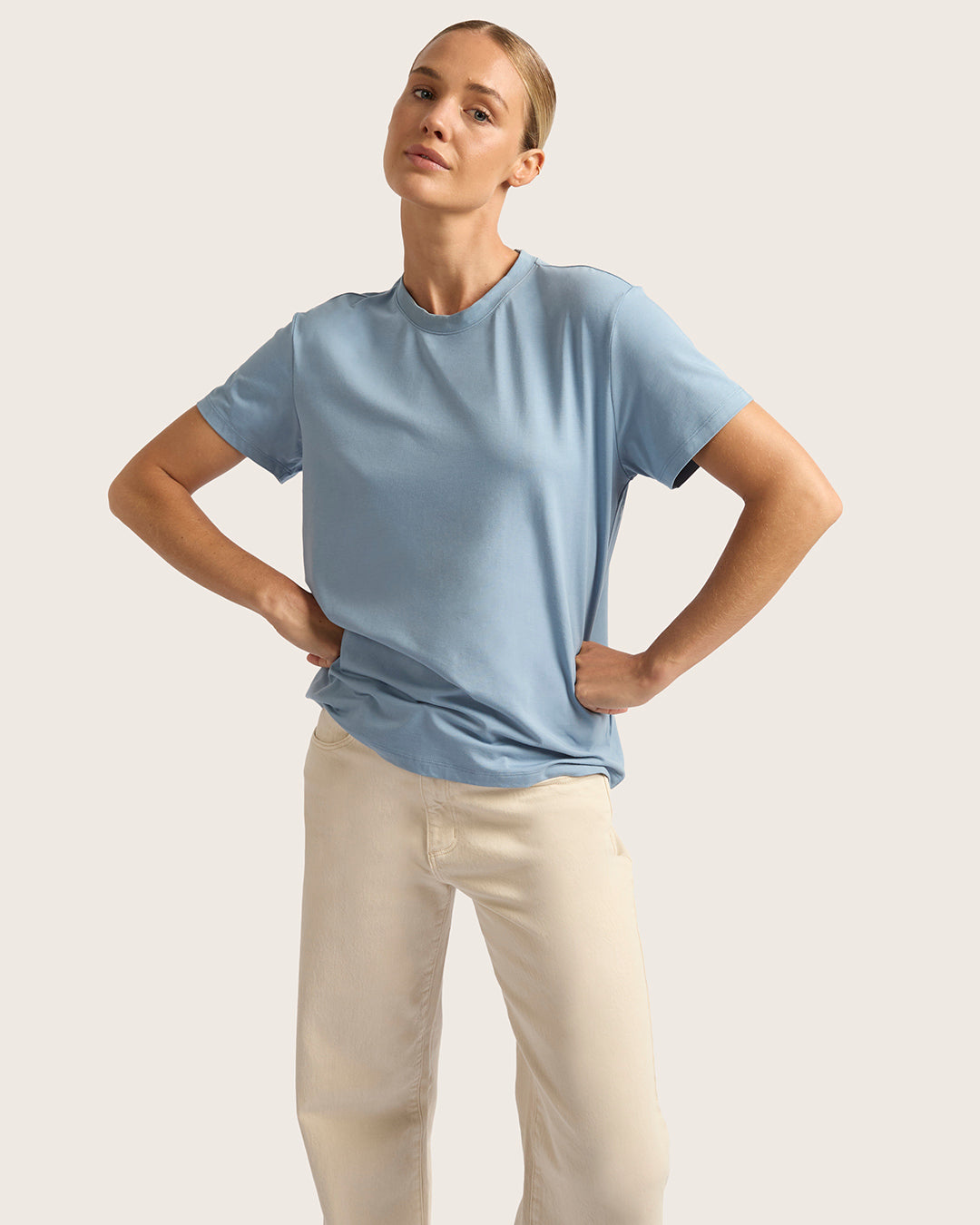 Women's Classic Crew Neck T-Shirt - Sky Blue