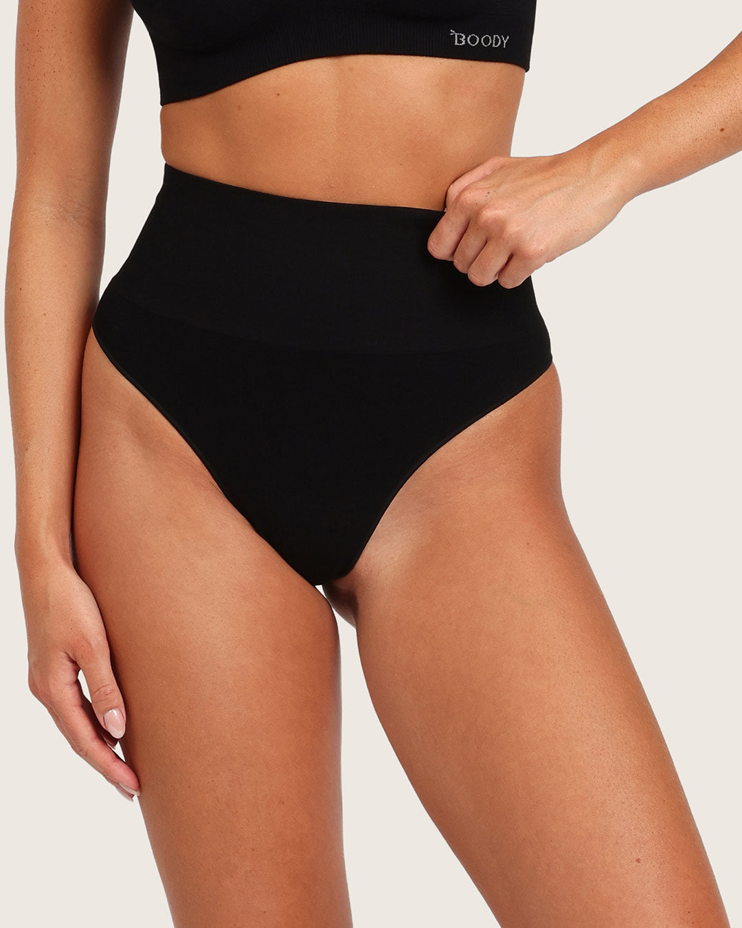 Shaper High Waist G-String - Black