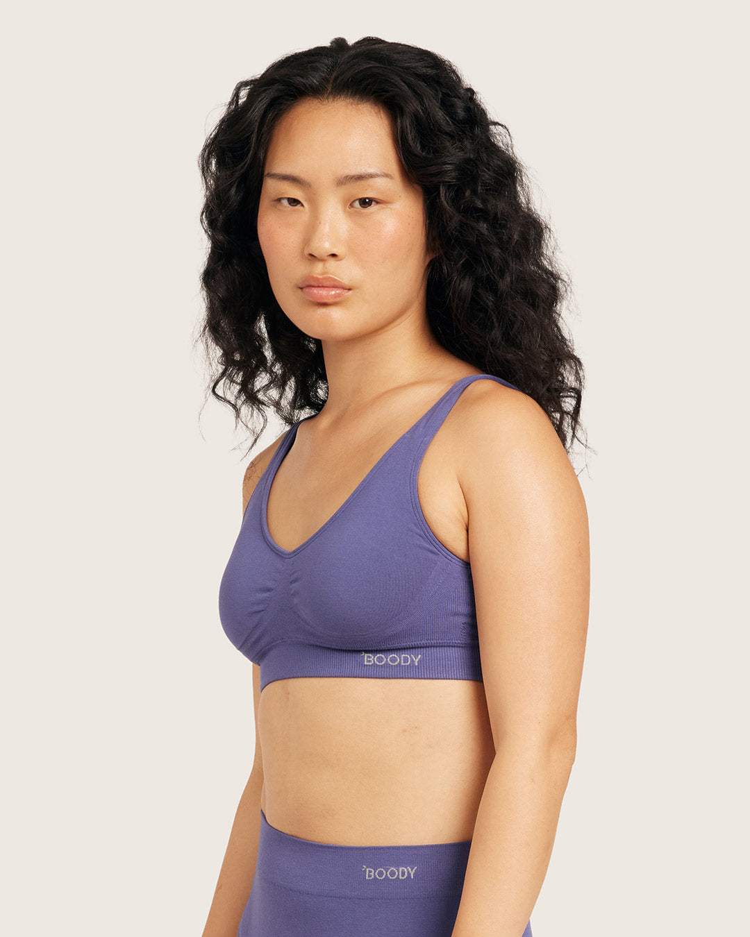 Seamfree Padded Crop Bra - Bluebell