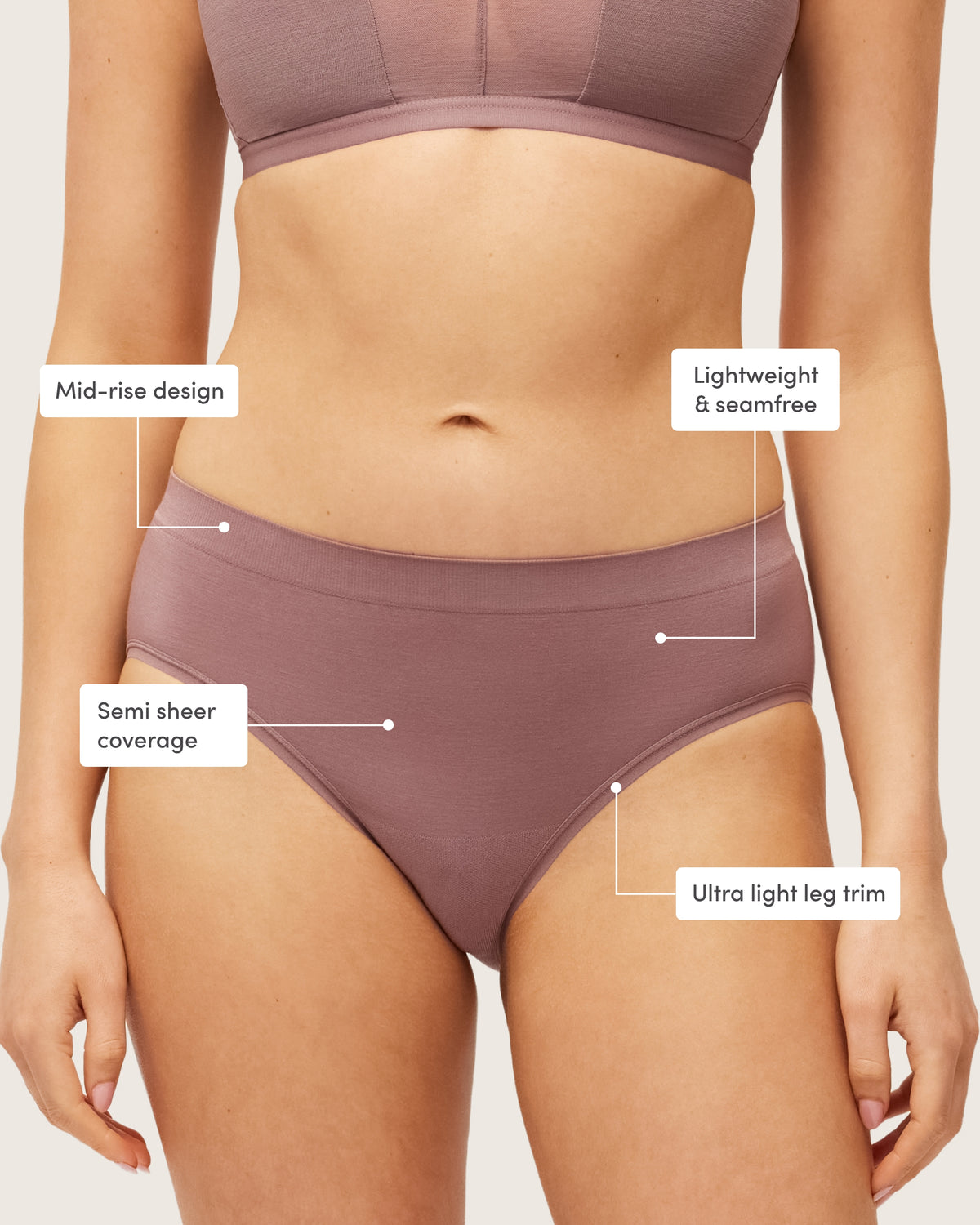 UltraLyte Midi Briefs - Mauve